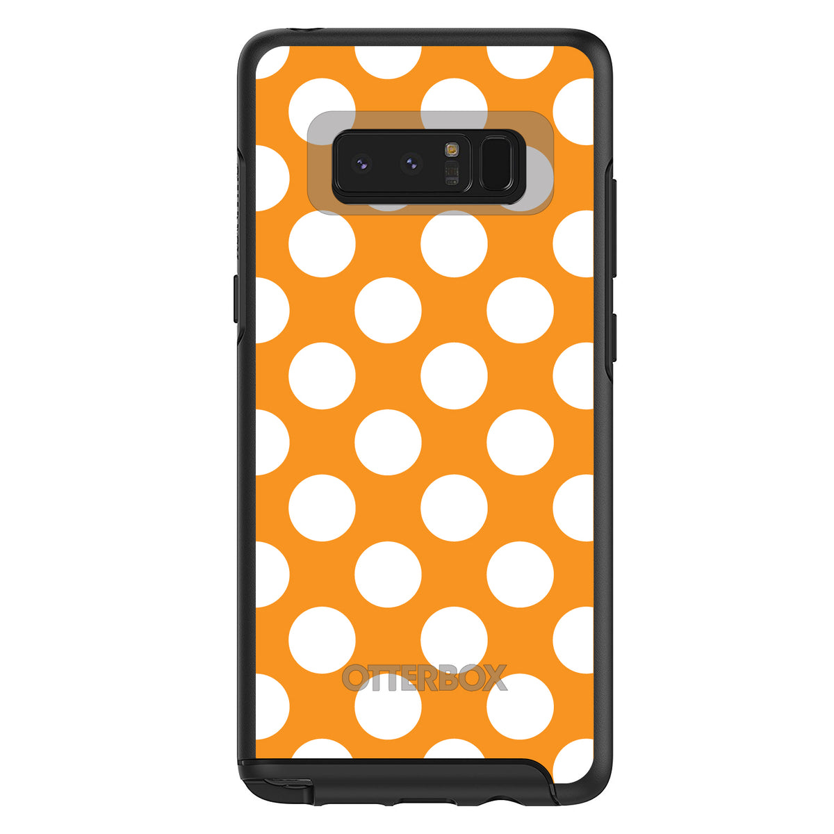 White & Orange Polka Dots OtterBox Symmetry Case for iPhone & Galaxy, view 14