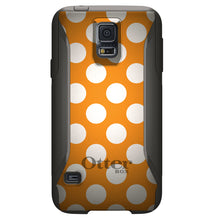 DistinctInk™ OtterBox Commuter Series Case for Apple iPhone or Samsung Galaxy - White & Orange Polka Dots