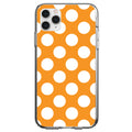 White & Orange Polka Dots Clear Shockproof iPhone Case