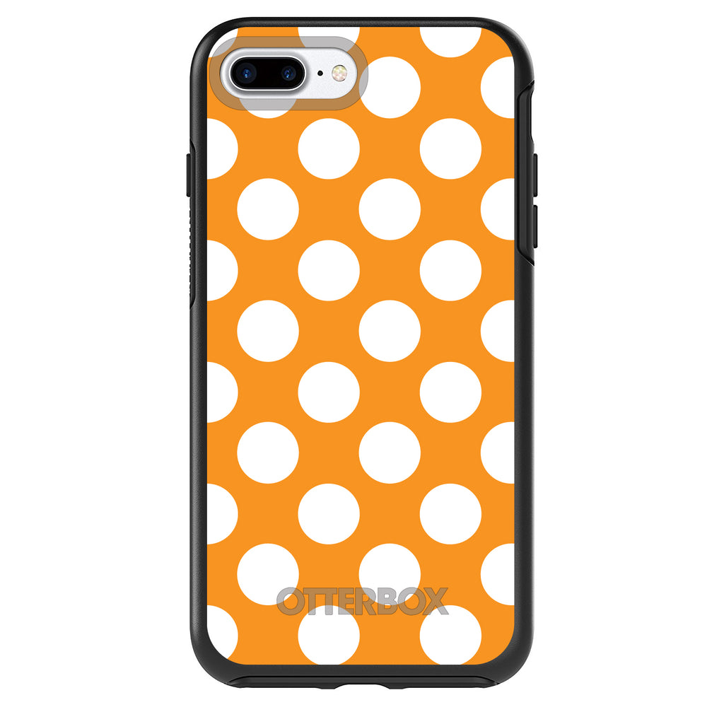 White & Orange Polka Dots OtterBox Symmetry Case for iPhone & Galaxy, view 2