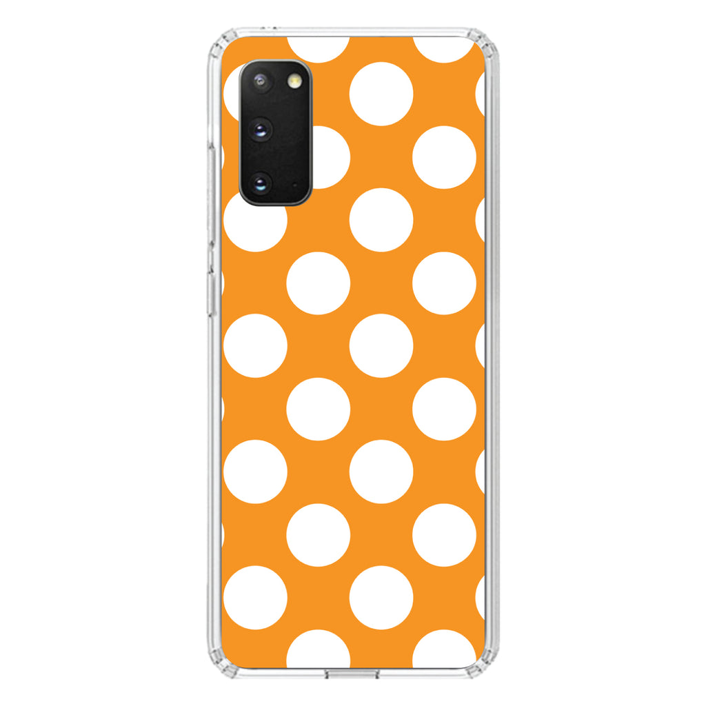 White & Orange Polka Dots Clear Shockproof iPhone Case, view 14