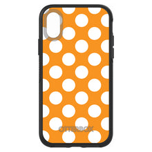DistinctInk™ OtterBox Symmetry Series Case for Apple iPhone / Samsung Galaxy / Google Pixel - White & Orange Polka Dots