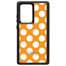 DistinctInk™ OtterBox Defender Series Case for Apple iPhone / Samsung Galaxy / Google Pixel - White & Orange Polka Dots