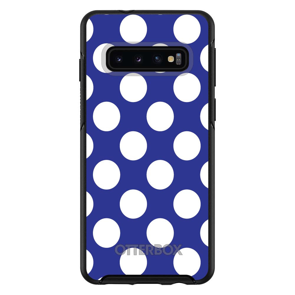 White & Dark Blue Polka Dots OtterBox Symmetry Case for iPhone & Galaxy, view 6