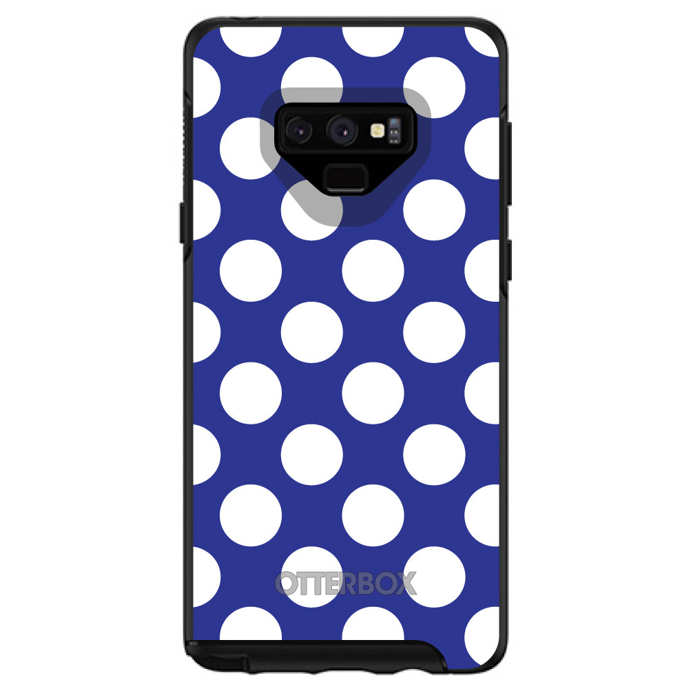 White & Dark Blue Polka Dots OtterBox Symmetry Case for iPhone & Galaxy, view 13