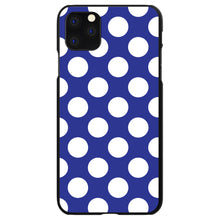 DistinctInk® Hard Plastic Snap-On Case for Apple iPhone or Samsung Galaxy - White & Dark Blue Polka Dots
