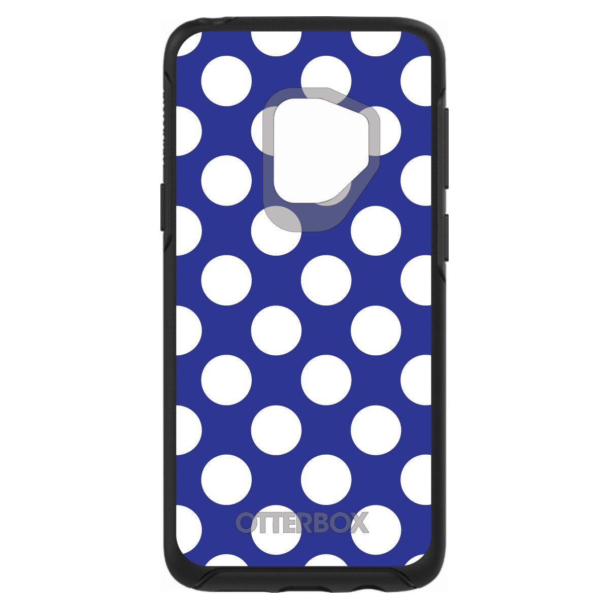 White & Dark Blue Polka Dots OtterBox Symmetry Case for iPhone & Galaxy, view 8