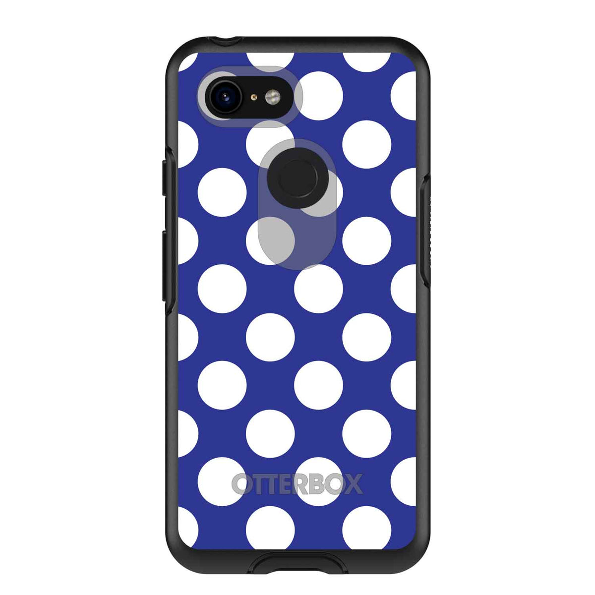 White & Dark Blue Polka Dots OtterBox Symmetry Case for iPhone & Galaxy, view 15