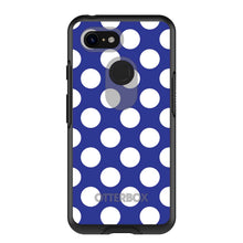DistinctInk™ OtterBox Symmetry Series Case for Apple iPhone / Samsung Galaxy / Google Pixel - White & Dark Blue Polka Dots