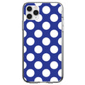 White & Dark Blue Polka Dots Clear Shockproof iPhone Case