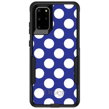 DistinctInk™ OtterBox Commuter Series Case for Apple iPhone or Samsung Galaxy - White & Dark Blue Polka Dots