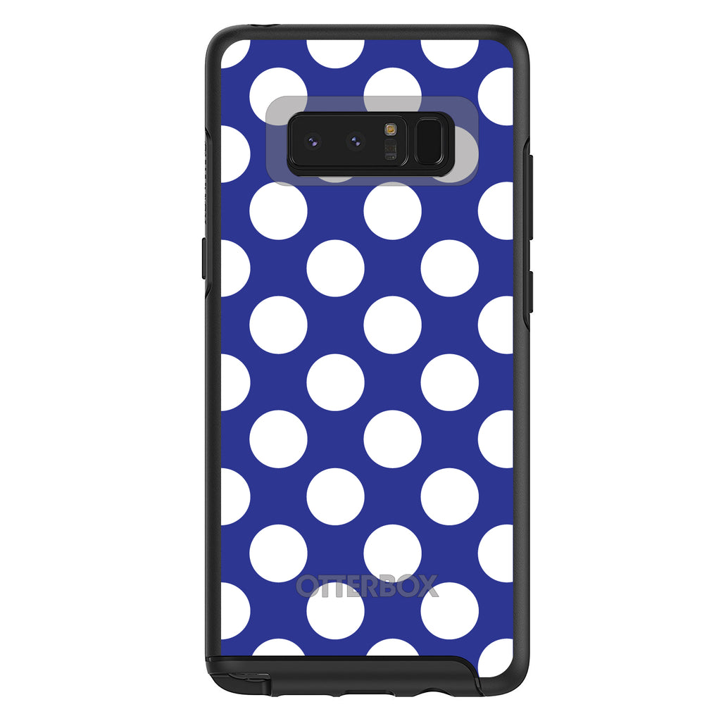 White & Dark Blue Polka Dots OtterBox Symmetry Case for iPhone & Galaxy, view 14