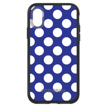DistinctInk™ OtterBox Symmetry Series Case for Apple iPhone / Samsung Galaxy / Google Pixel - White & Dark Blue Polka Dots
