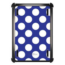 DistinctInk™ OtterBox Defender Series Case for Apple iPad / iPad Pro / iPad Air / iPad Mini - White & Dark Blue Polka Dots