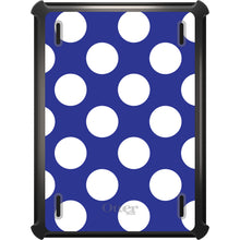 DistinctInk™ OtterBox Defender Series Case for Apple iPad / iPad Pro / iPad Air / iPad Mini - White & Dark Blue Polka Dots