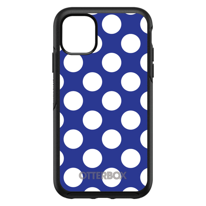 DistinctInk™ OtterBox Symmetry Series Case for Apple iPhone / Samsung Galaxy / Google Pixel - White & Dark Blue Polka Dots