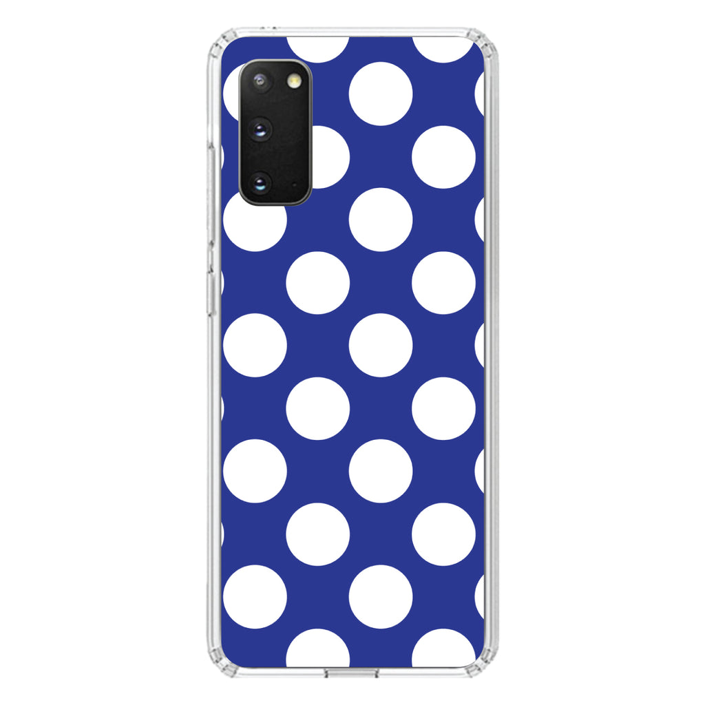 White & Dark Blue Polka Dots Clear Shockproof iPhone Case, view 13