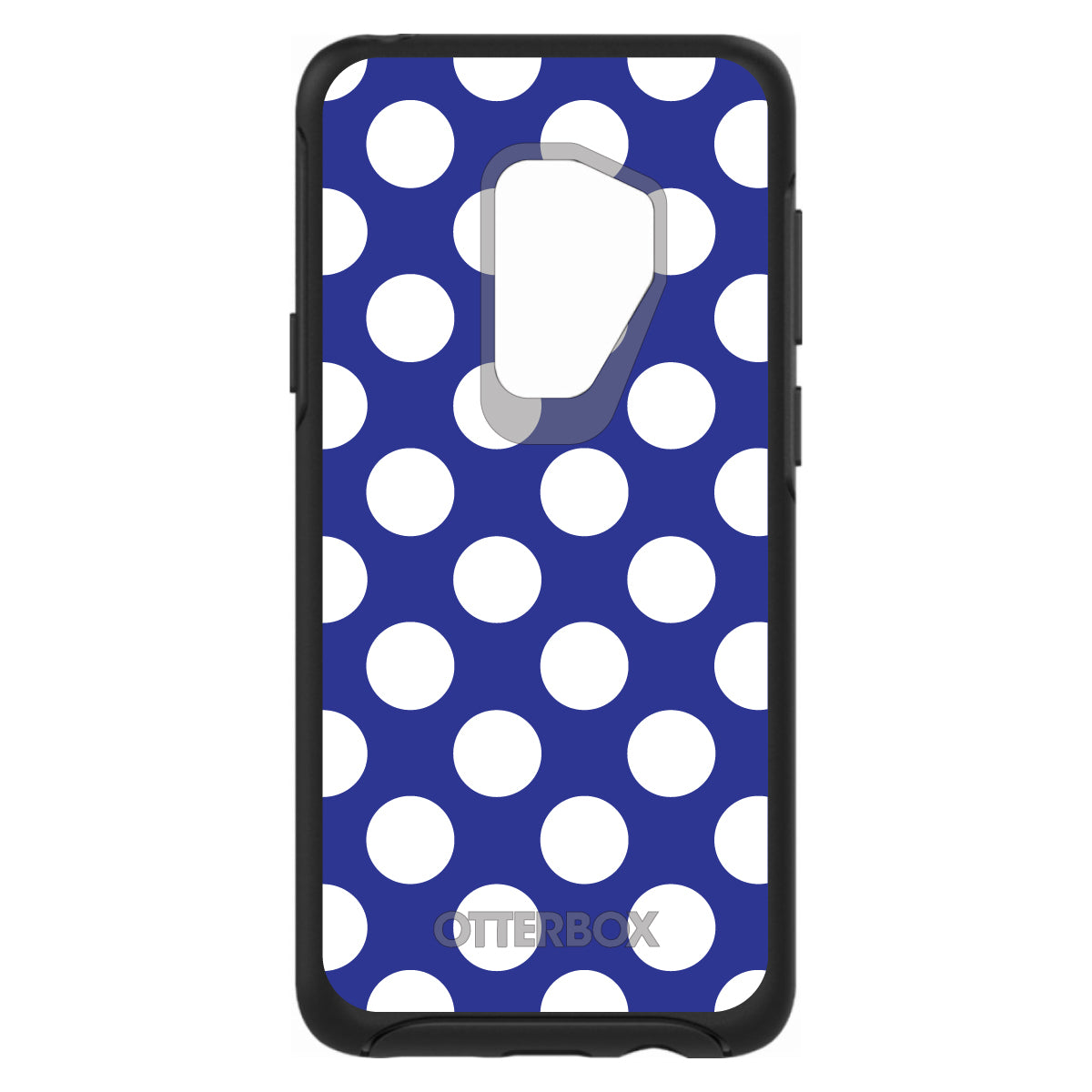 White & Dark Blue Polka Dots OtterBox Symmetry Case for iPhone & Galaxy, view 9