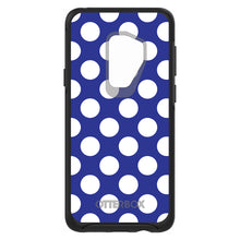 DistinctInk™ OtterBox Symmetry Series Case for Apple iPhone / Samsung Galaxy / Google Pixel - White & Dark Blue Polka Dots