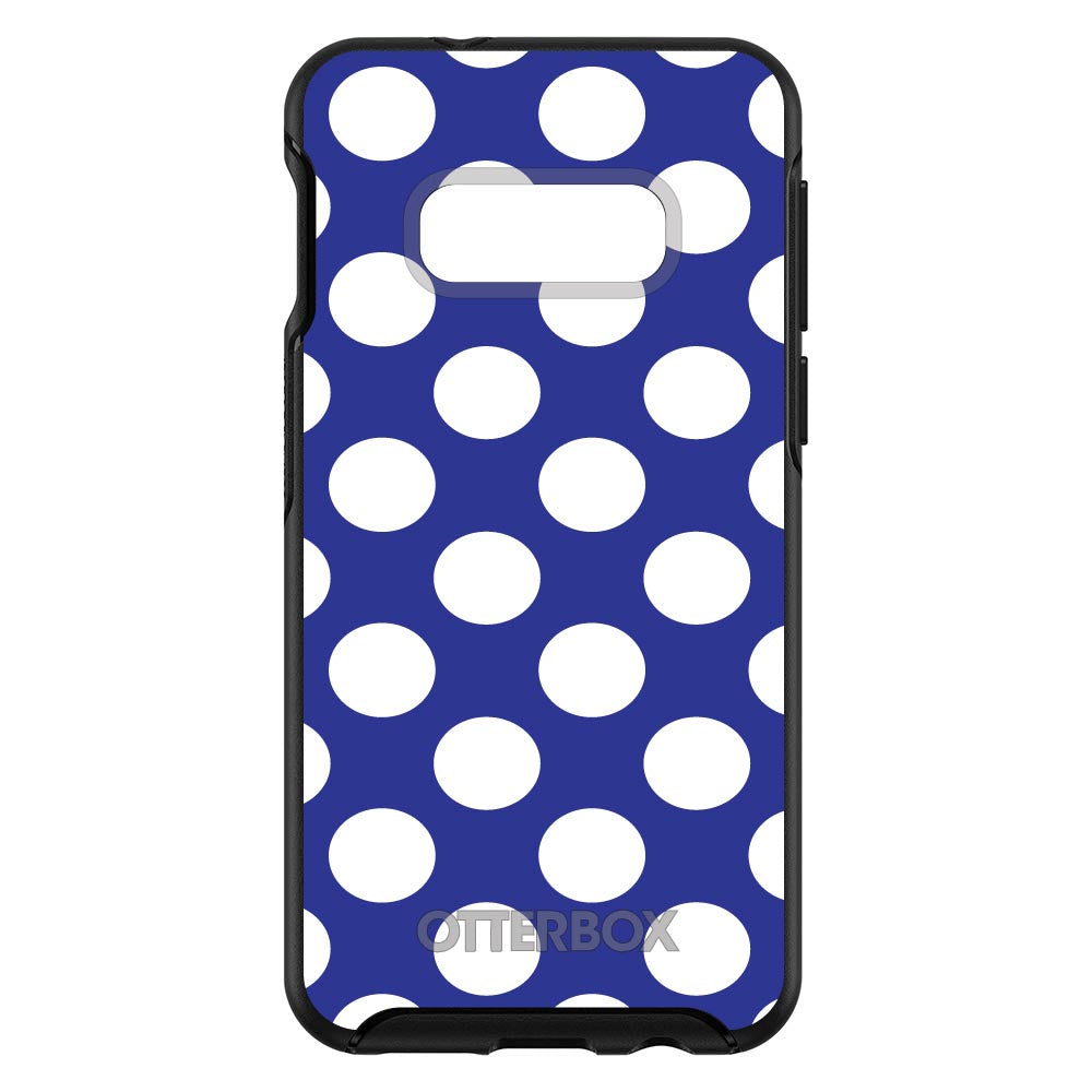 White & Dark Blue Polka Dots OtterBox Symmetry Case for iPhone & Galaxy, view 7