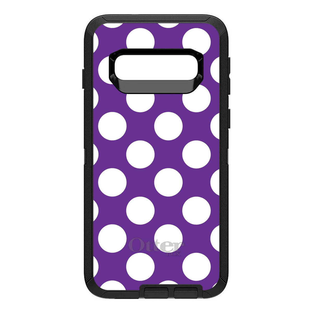 White & Purple Polka Dots OtterBox Defender Case for iPhone & Galaxy, view 9