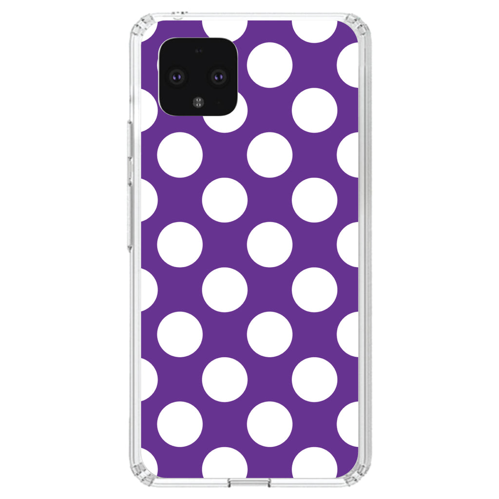 White & Purple Polka Dots Clear Shockproof iPhone Case, view 23