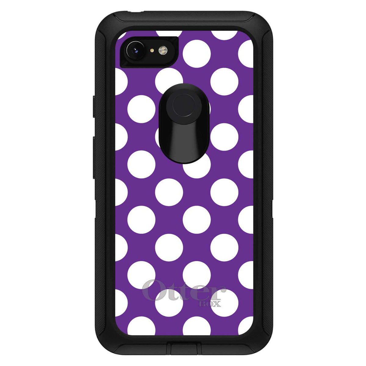 White & Purple Polka Dots OtterBox Defender Case for iPhone & Galaxy, view 18