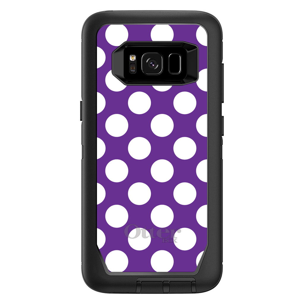 White & Purple Polka Dots OtterBox Defender Case for iPhone & Galaxy, view 12