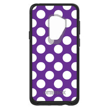 DistinctInk™ OtterBox Symmetry Series Case for Apple iPhone / Samsung Galaxy / Google Pixel - White & Purple Polka Dots