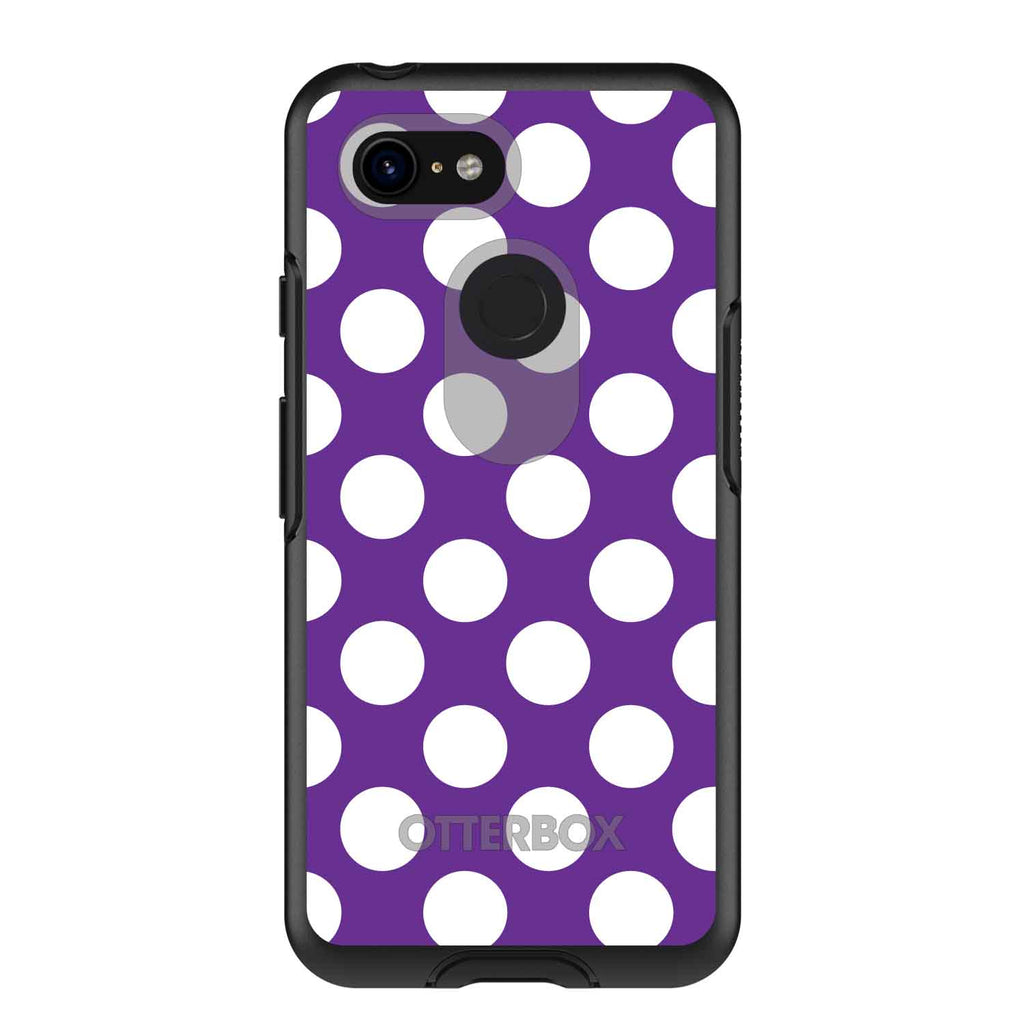 White & Purple Polka Dots OtterBox Symmetry Case for iPhone & Galaxy, view 15