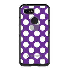 DistinctInk™ OtterBox Symmetry Series Case for Apple iPhone / Samsung Galaxy / Google Pixel - White & Purple Polka Dots