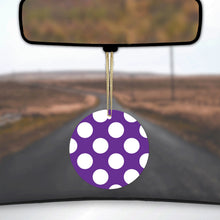 White & Purple Polka Dots Ceramic Ornament