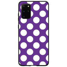 DistinctInk® Hard Plastic Snap-On Case for Apple iPhone or Samsung Galaxy - White & Purple Polka Dots