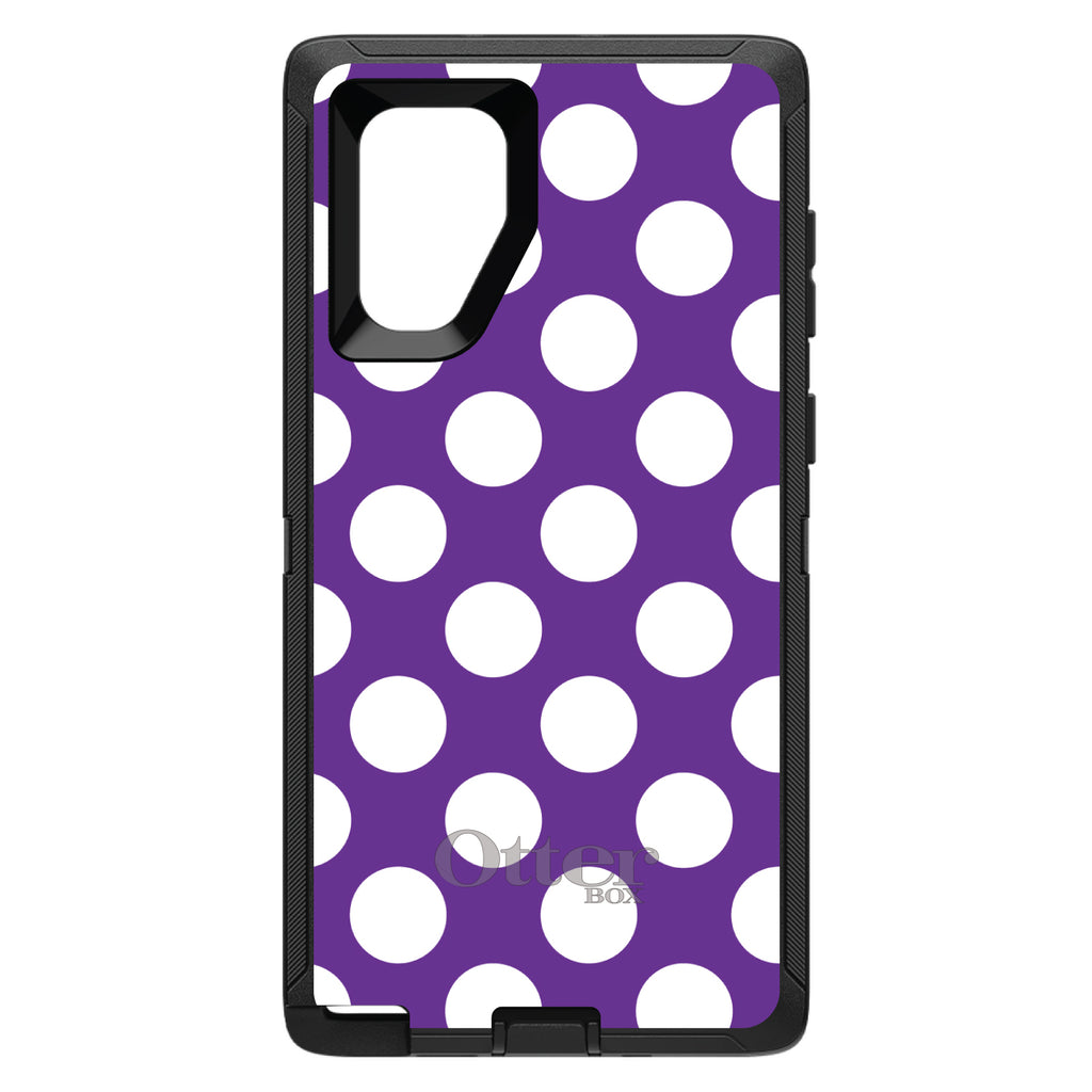 White & Purple Polka Dots OtterBox Defender Case for iPhone & Galaxy, view 15