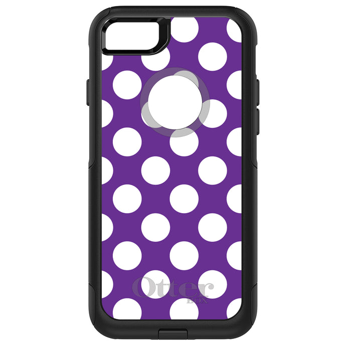 DistinctInk OtterBox Commuter Series Case for Apple iPhone or Samsung Galaxy - White & Purple Polka Dots