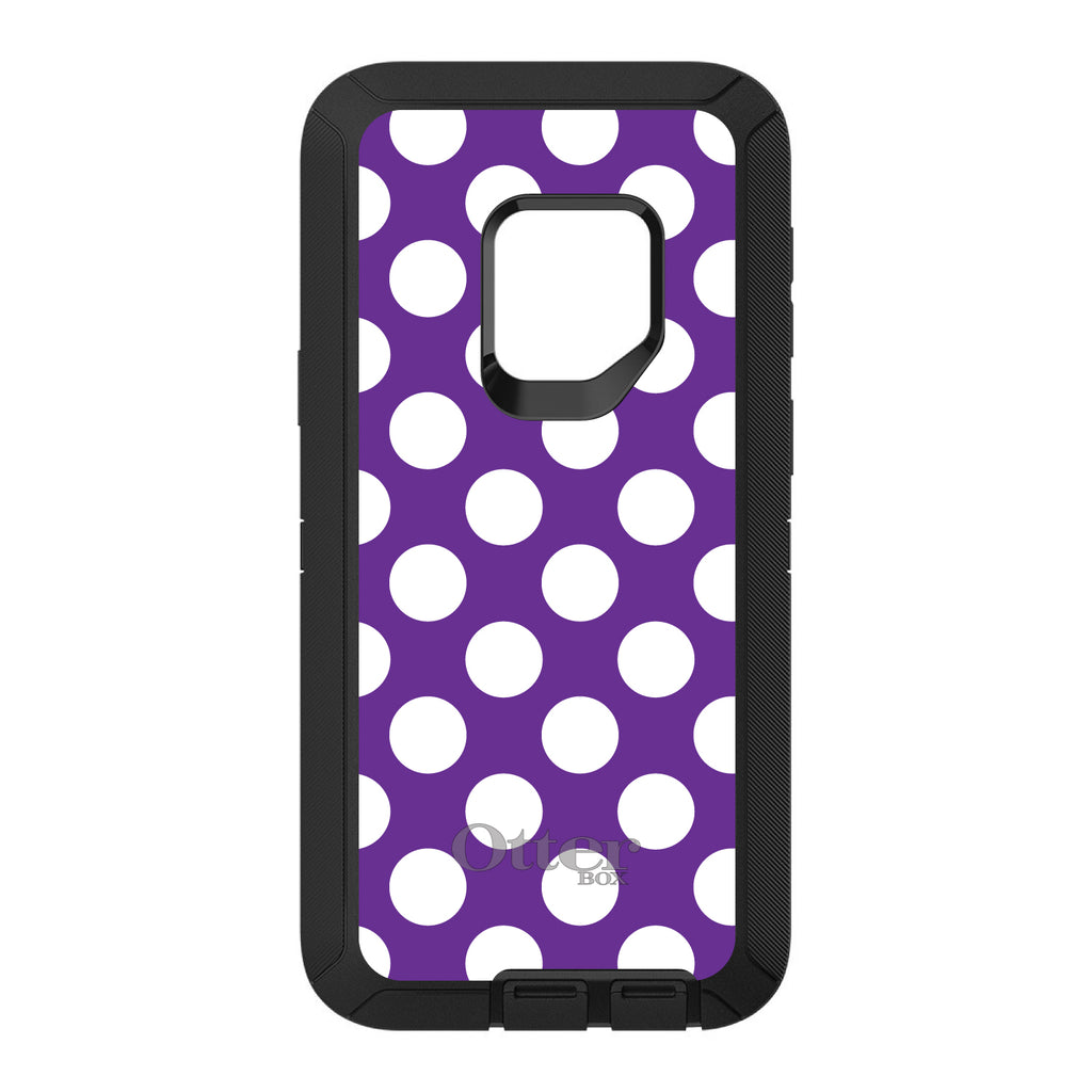 White & Purple Polka Dots OtterBox Defender Case for iPhone & Galaxy, view 11