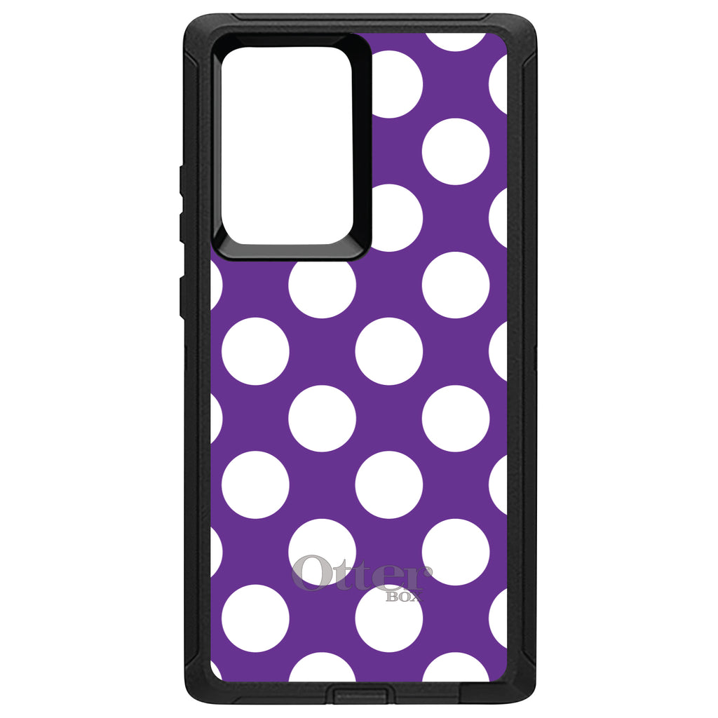 White & Purple Polka Dots OtterBox Defender Case for iPhone & Galaxy, view 13