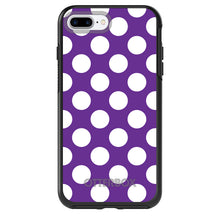DistinctInk™ OtterBox Symmetry Series Case for Apple iPhone / Samsung Galaxy / Google Pixel - White & Purple Polka Dots