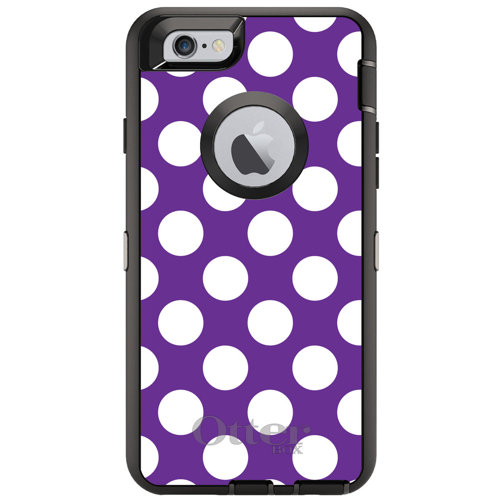 White & Purple Polka Dots OtterBox Defender Case for iPhone & Galaxy, view 4