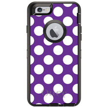 DistinctInk™ OtterBox Defender Series Case for Apple iPhone / Samsung Galaxy / Google Pixel - White & Purple Polka Dots