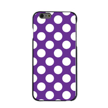 DistinctInk® Hard Plastic Snap-On Case for Apple iPhone or Samsung Galaxy - White & Purple Polka Dots