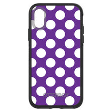 DistinctInk™ OtterBox Symmetry Series Case for Apple iPhone / Samsung Galaxy / Google Pixel - White & Purple Polka Dots