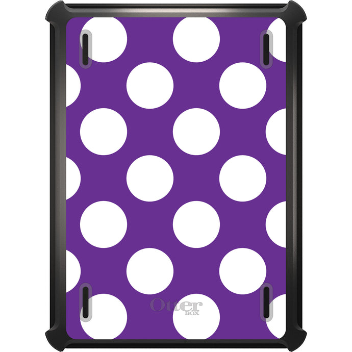 DistinctInk™ OtterBox Defender Series Case for Apple iPad / iPad Pro / iPad Air / iPad Mini - White & Purple Polka Dots