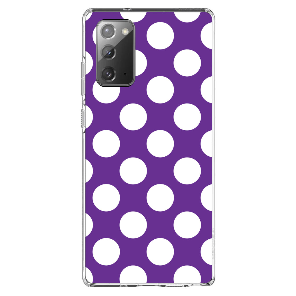 White & Purple Polka Dots Clear Shockproof iPhone Case, view 8