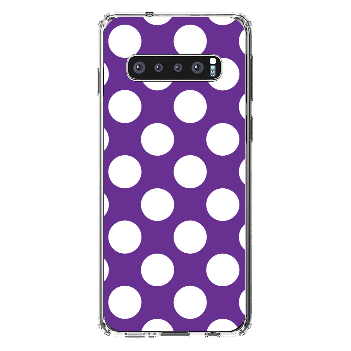 White & Purple Polka Dots Clear Shockproof iPhone Case, view 17