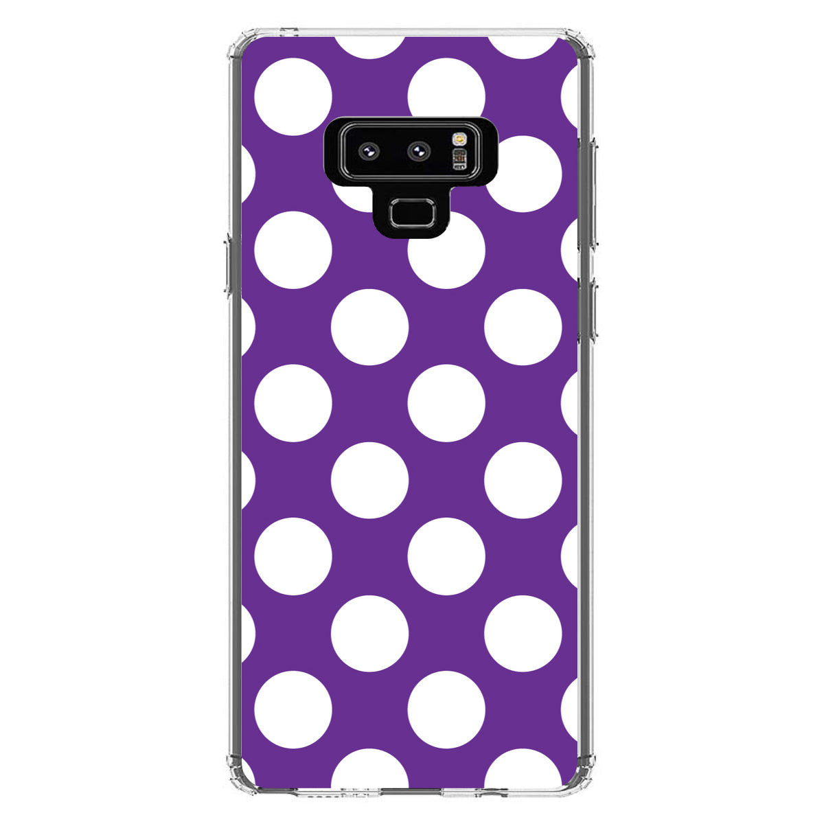 White & Purple Polka Dots Clear Shockproof iPhone Case, view 11