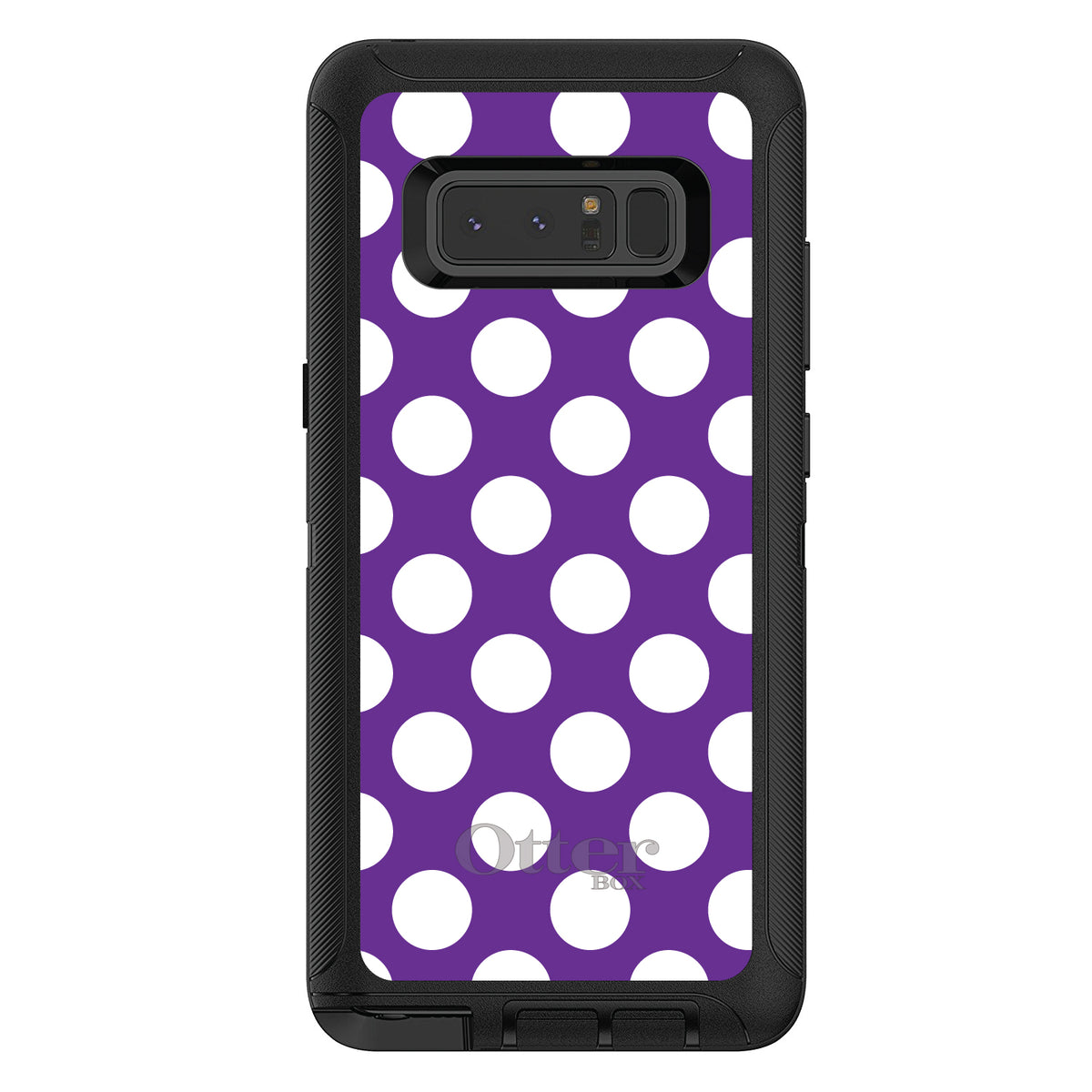 White & Purple Polka Dots OtterBox Defender Case for iPhone & Galaxy, view 17