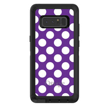 DistinctInk™ OtterBox Defender Series Case for Apple iPhone / Samsung Galaxy / Google Pixel - White & Purple Polka Dots