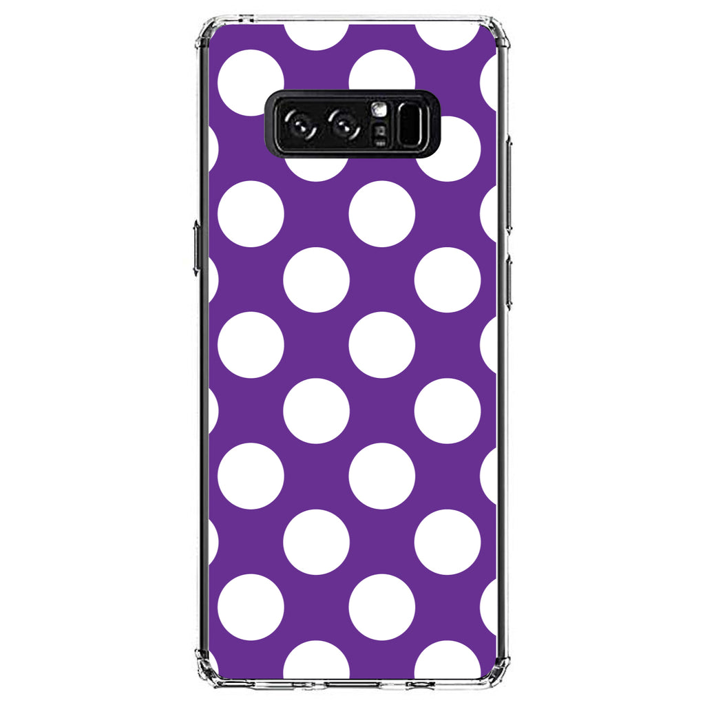 White & Purple Polka Dots Clear Shockproof iPhone Case, view 12