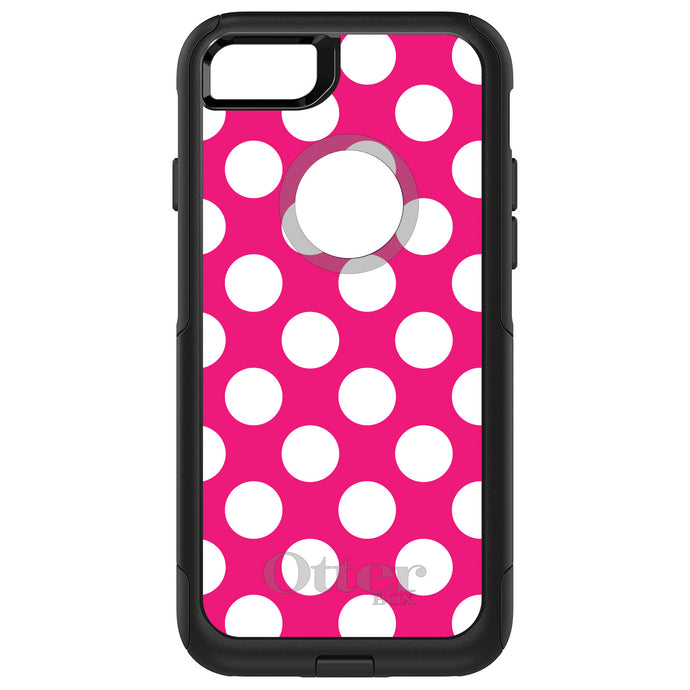 DistinctInk OtterBox Commuter Series Case for Apple iPhone or Samsung Galaxy - White & Hot Pink Polka Dots